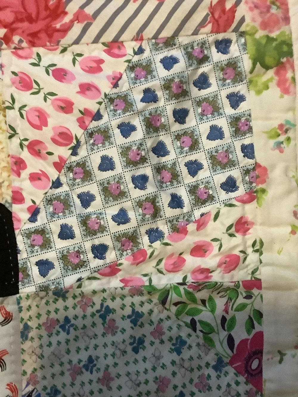 Vintage-Inspired Patchwork Quilt in Multi-Color